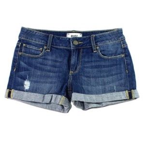 Paige Cuffed Indigo Denim Shorts